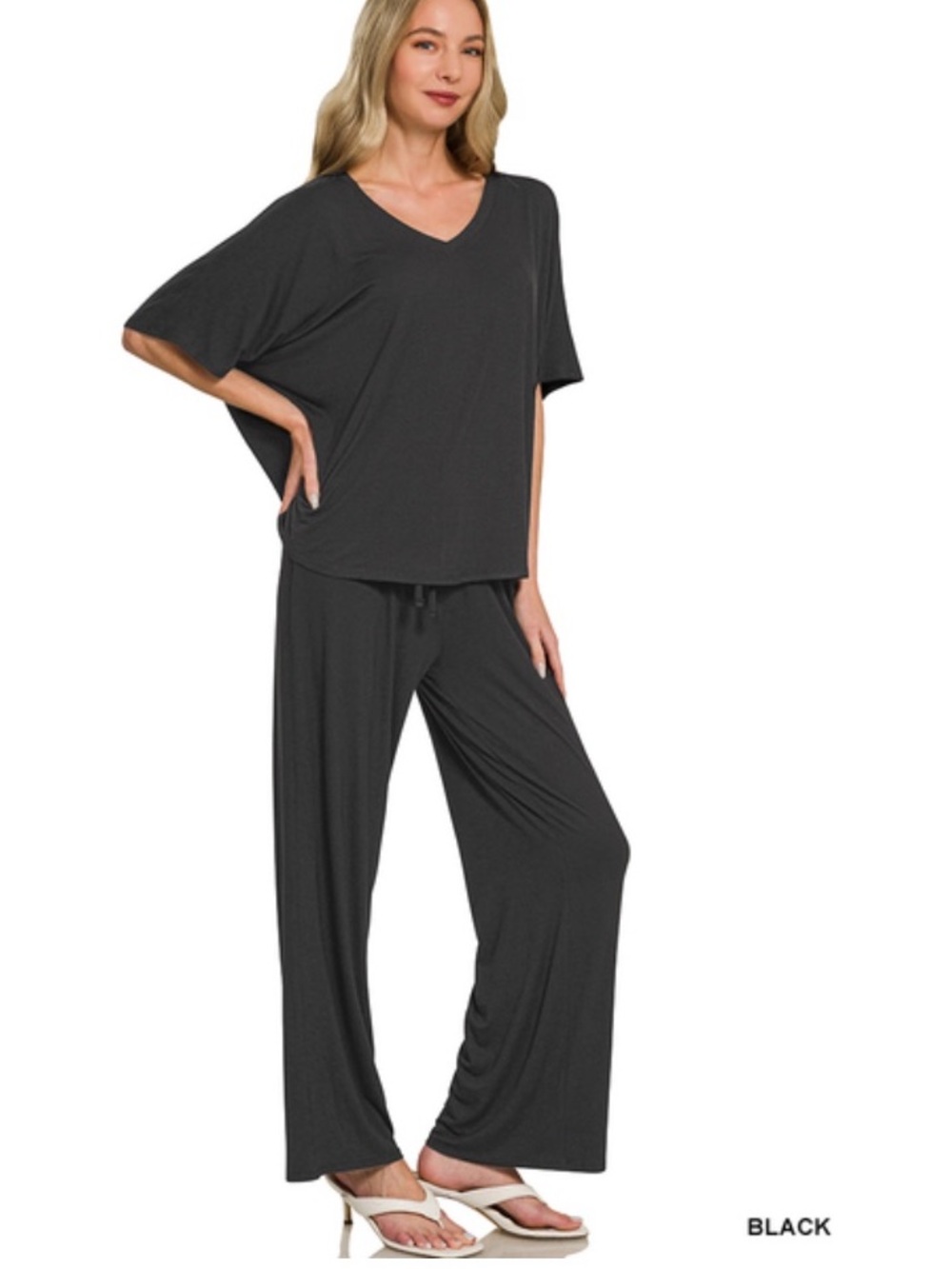 171 ❤️ ZENANA V-NECK OVERSIZED TOP & PANTS SET